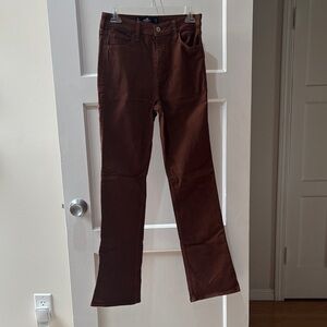 Hollister Ultra High-Rise Boot Jeans in Rust Brown